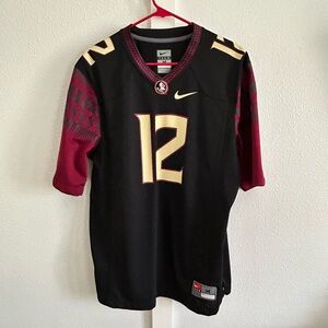 Nike Men's Black and Red FSU Jersey